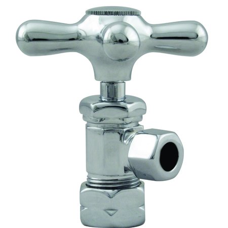WESTBRASS Cross Handle Angle Stop Shut Off Valve 1/2-Inch Copper Pipe Inlet W/ 3/8-Inch Compression Outlet in D105X-26